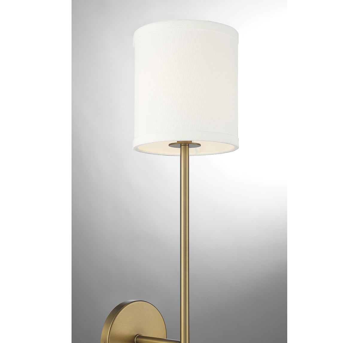 Meridian Lighting M90063NB Meridian One Light Plug-In Wall Sconce in Natural Brass with Leather Accent