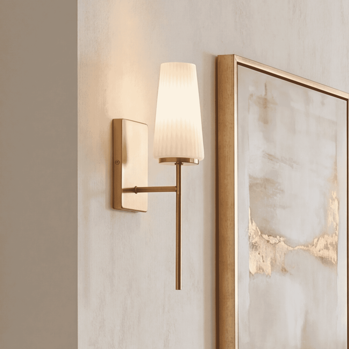 Meridian Lighting M90115NB Meridian One Light Wall Sconce in Natural Brass