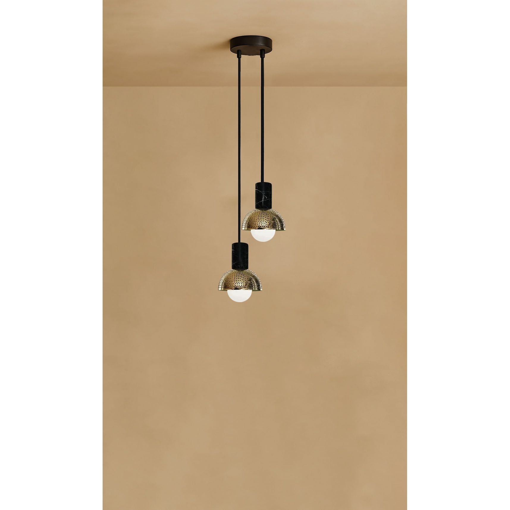 Dounia Home - DH-MAR2LIG-BRS - Maria 2 Light Chandelier - Polished Brass
