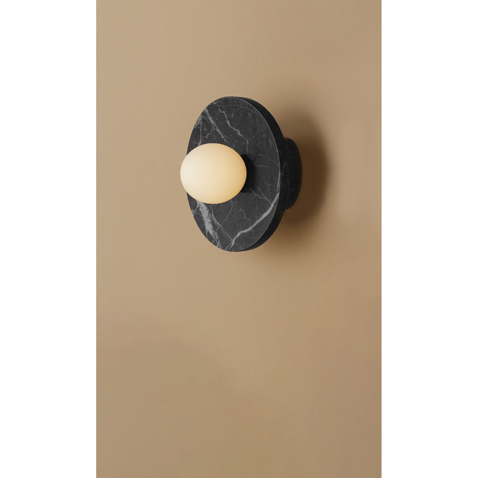 Dounia Home - DH-MARDISWAL-MD-BLK - Maria Disc Wall Sconce - Black Marble - Black Marble