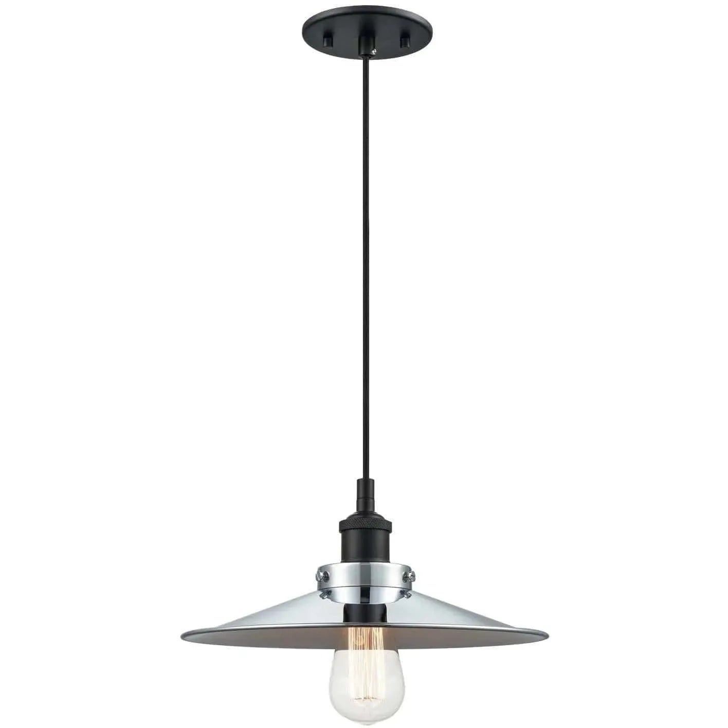 Matteo Lighting - Bulstrode's Workshop Metal Shade Pendant - C46112BKCH | Montreal Lighting & Hardware
