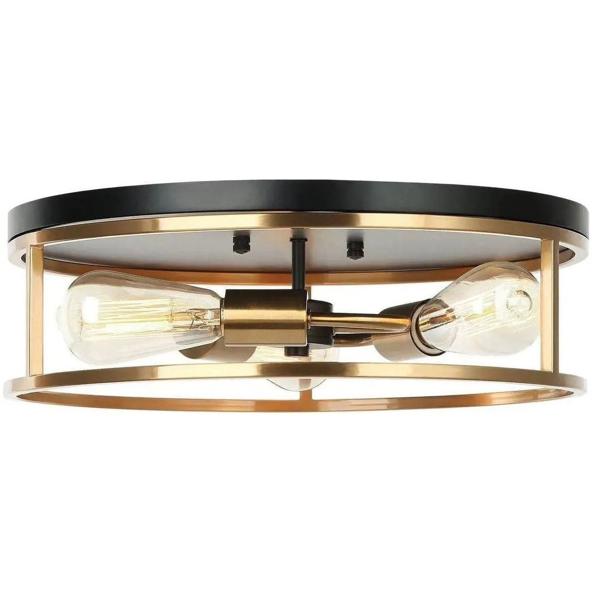 Matteo Lighting - Clarke Round Flush Mount - M15503BKAG | Montreal Lighting & Hardware