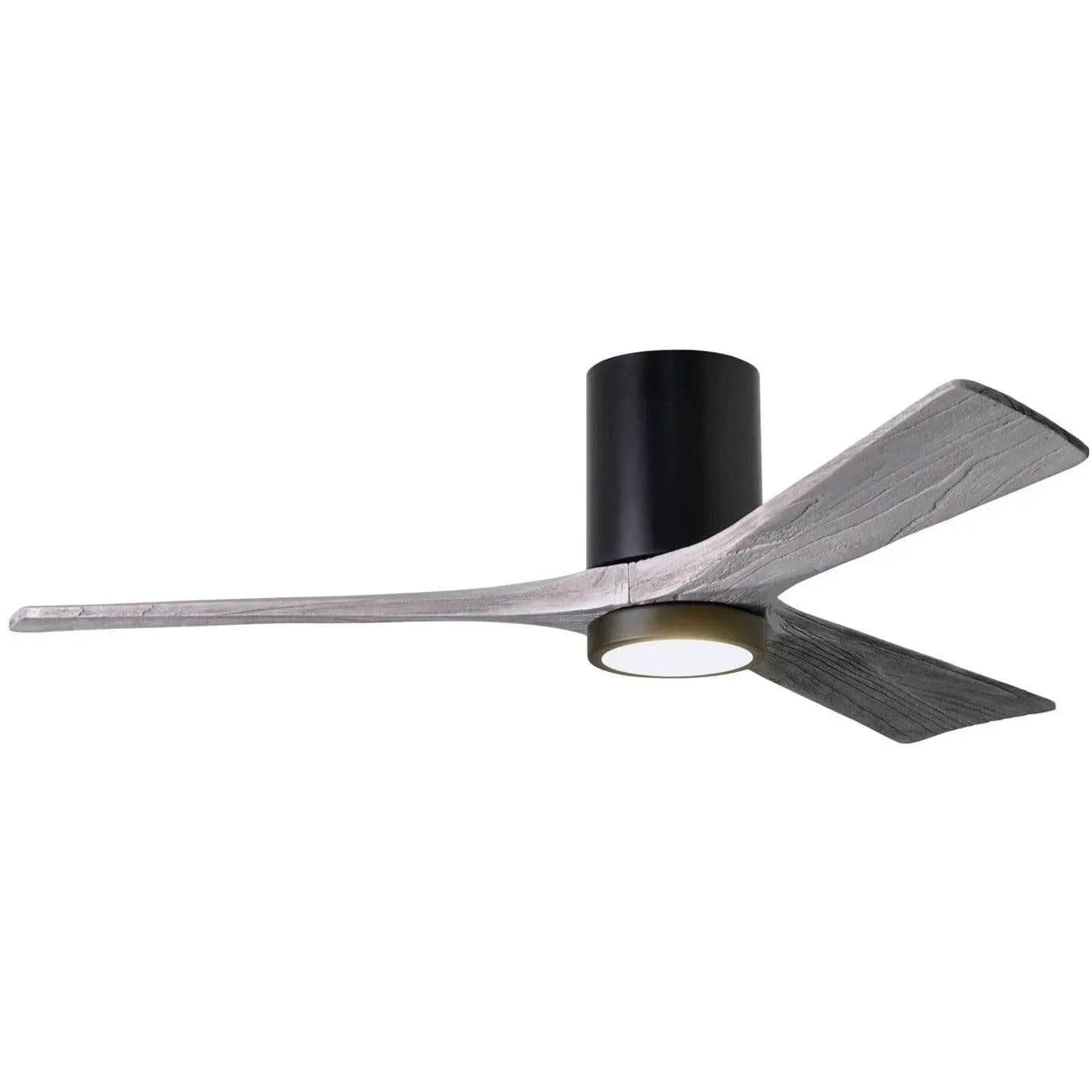 Matthews Fan Company - Irene 3 Hugger Ceiling Fan with Light Kit - IR3HLK-BK-BW-52 | Montreal Lighting & Hardware