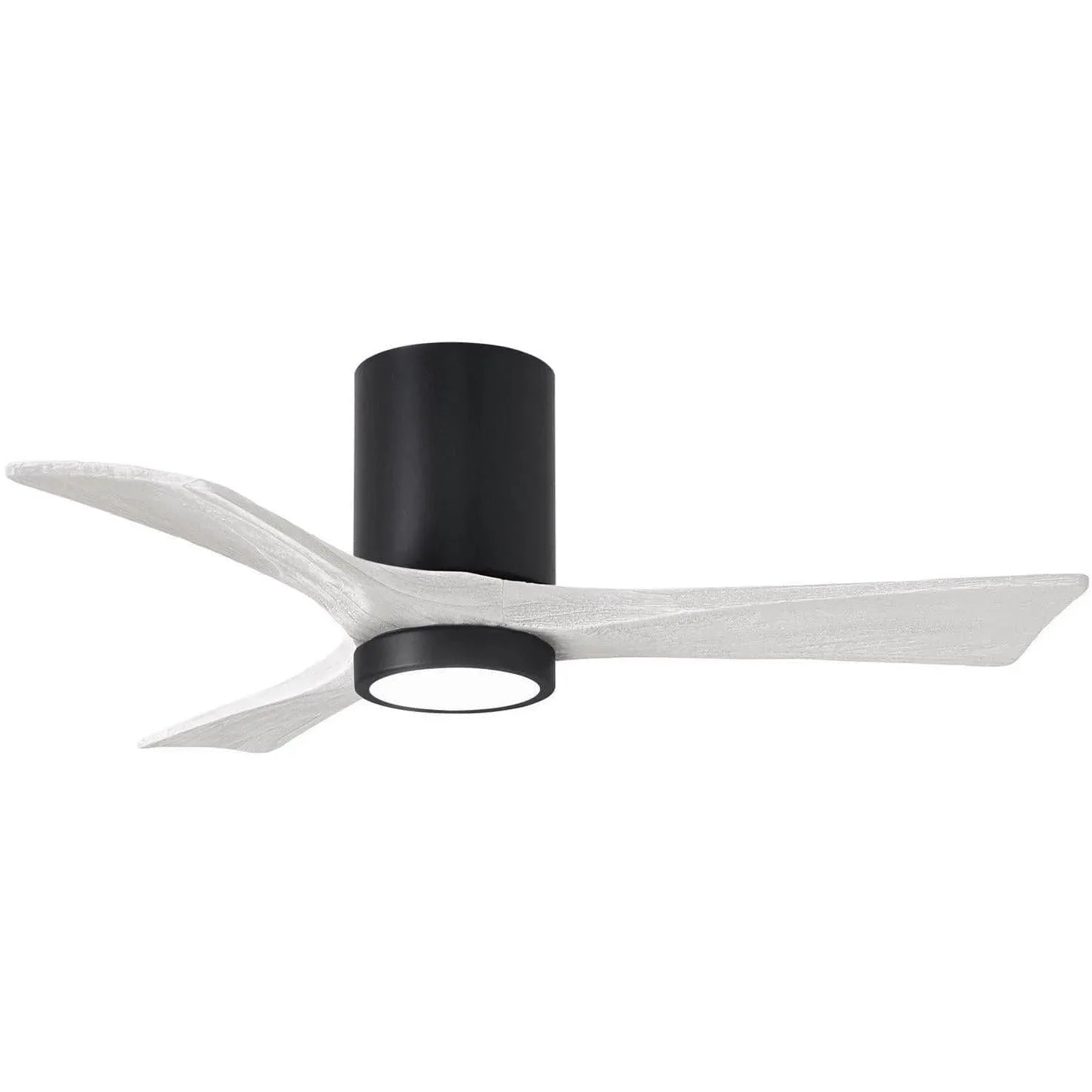 Matthews Fan Company - Irene 3 Hugger Ceiling Fan with Light Kit - IR3HLK-BK-MWH-42 | Montreal Lighting & Hardware