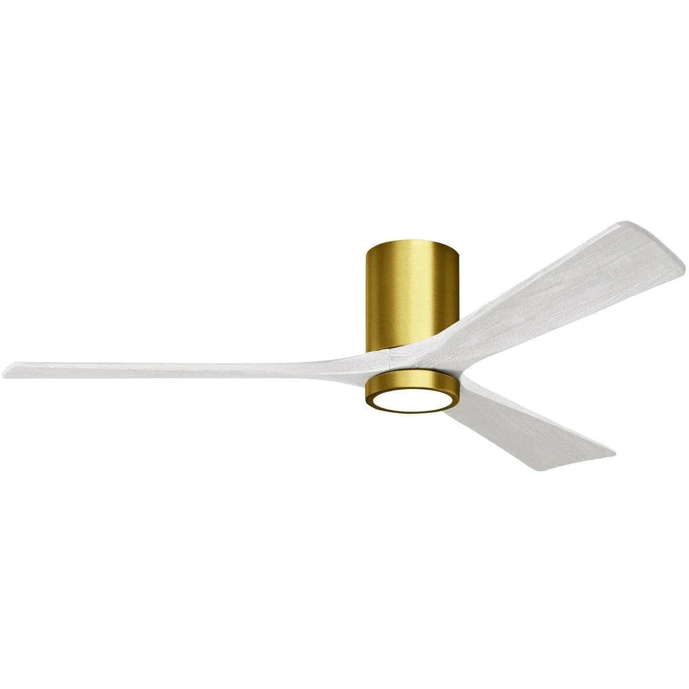 Matthews Fan Company - Irene 3 Hugger Ceiling Fan with Light Kit - IR3HLK-BRBR-MWH-60 | Montreal Lighting & Hardware