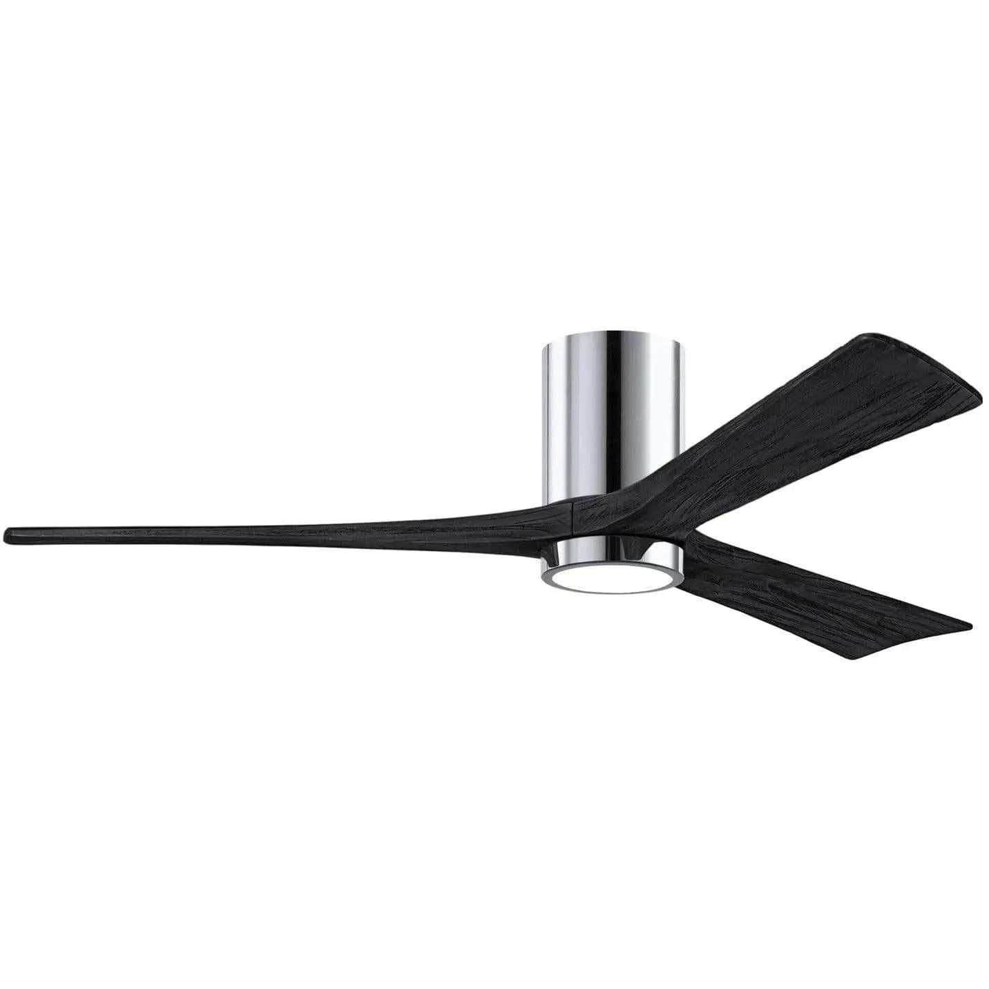 Matthews Fan Company - Irene 3 Hugger Ceiling Fan with Light Kit - IR3HLK-CR-BK-60 | Montreal Lighting & Hardware
