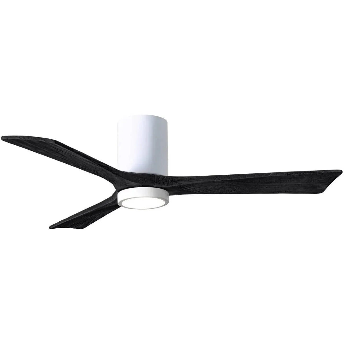 Matthews Fan Company - Irene 3 Hugger Ceiling Fan with Light Kit - IR3HLK-WH-BK-52 | Montreal Lighting & Hardware