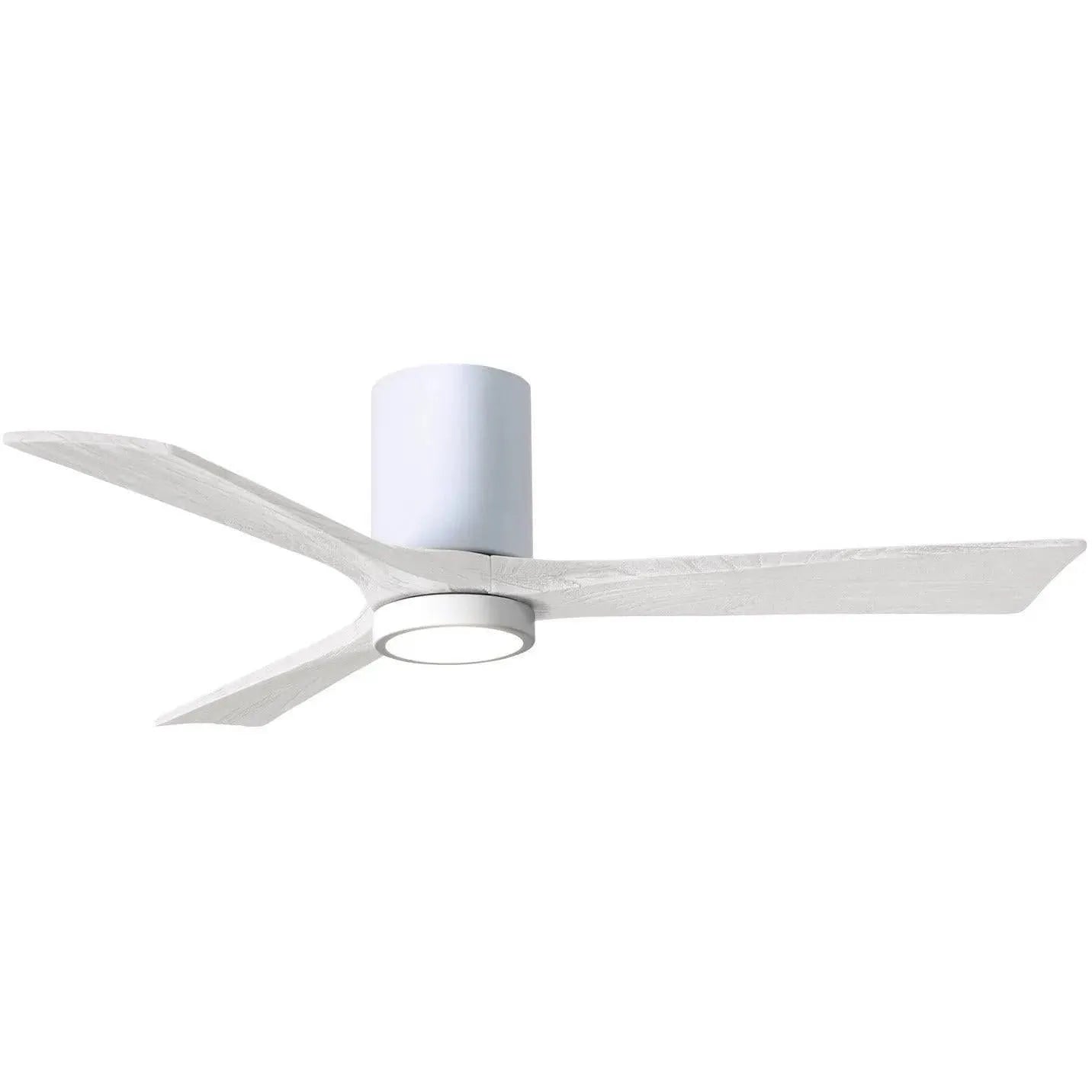 Matthews Fan Company - Irene 3 Hugger Ceiling Fan with Light Kit - IR3HLK-WH-MWH-52 | Montreal Lighting & Hardware