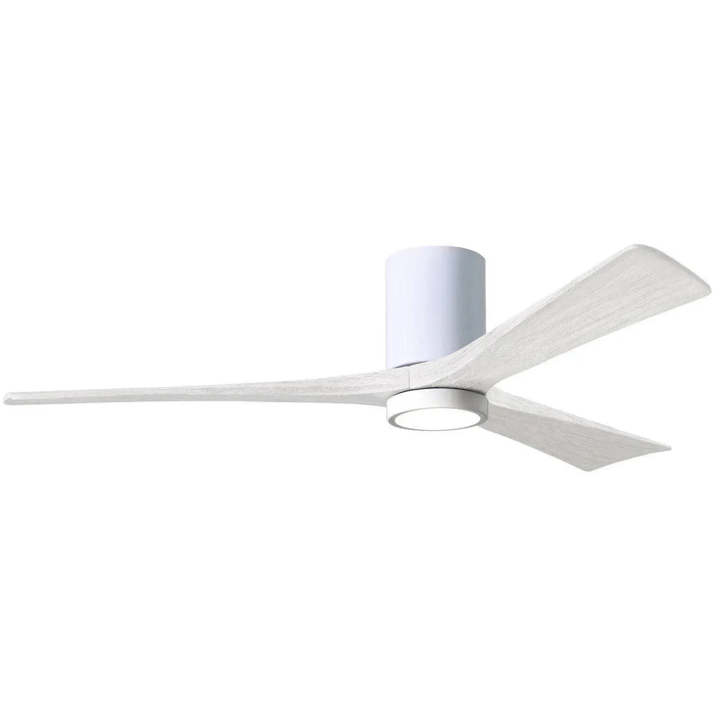 Matthews Fan Company - Irene 3 Hugger Ceiling Fan with Light Kit - IR3HLK-WH-MWH-60 | Montreal Lighting & Hardware