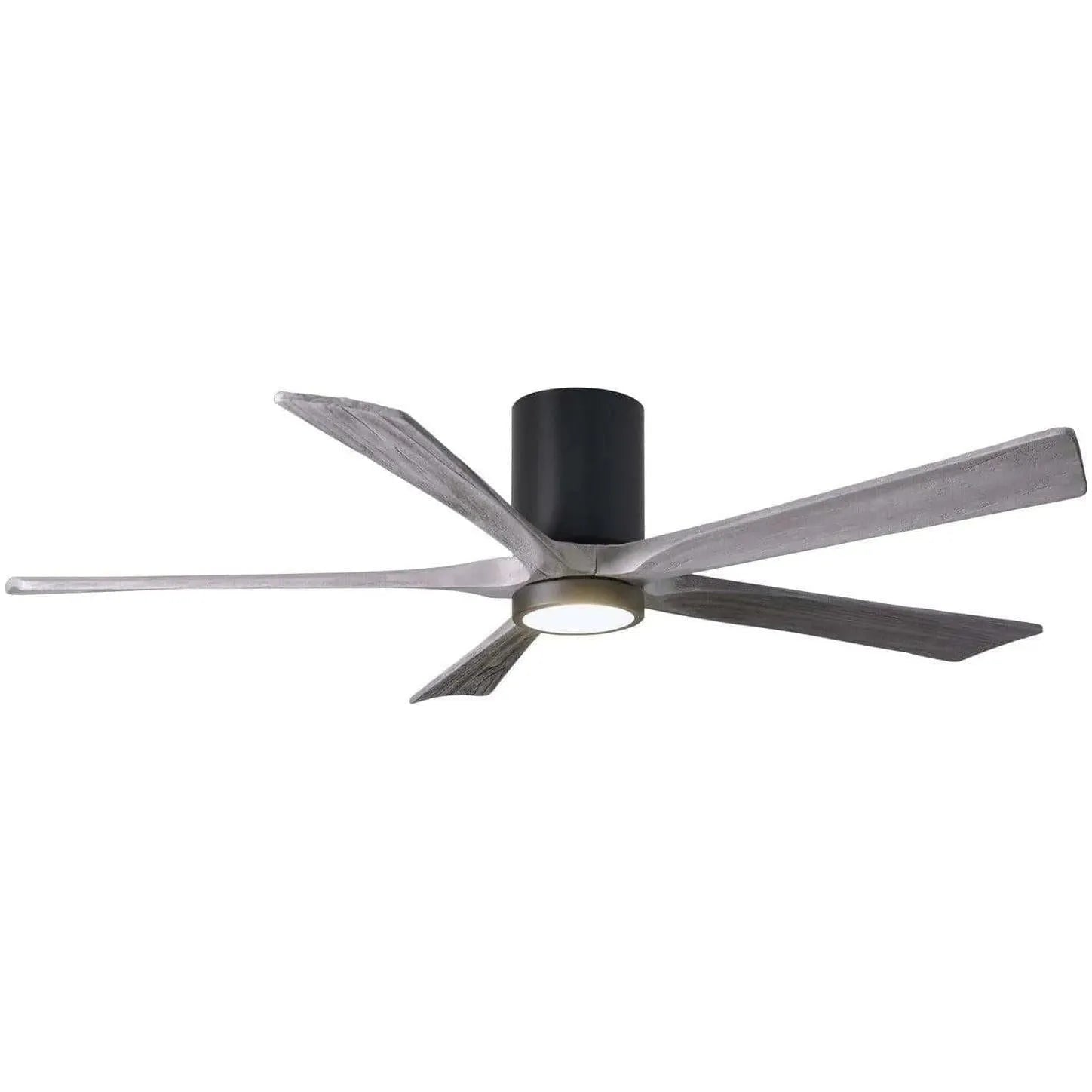 Matthews Fan Company - Irene 5 Hugger Ceiling Fan with Light Kit - IR5HLK-BK-BW-60 | Montreal Lighting & Hardware
