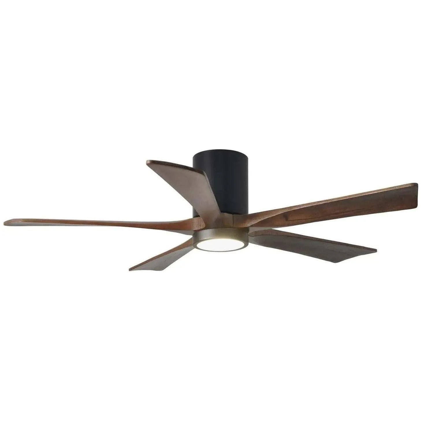 Matthews Fan Company - Irene 5 Hugger Ceiling Fan with Light Kit - IR5HLK-BK-WA-52 | Montreal Lighting & Hardware