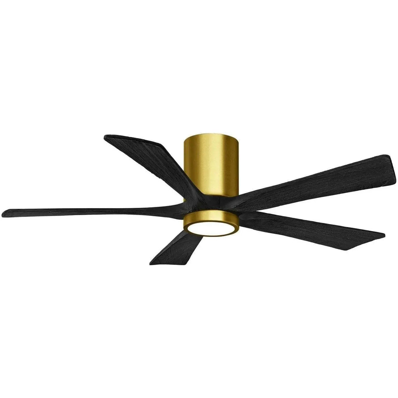 Matthews Fan Company - Irene 5 Hugger Ceiling Fan with Light Kit - IR5HLK-BRBR-BK-52 | Montreal Lighting & Hardware