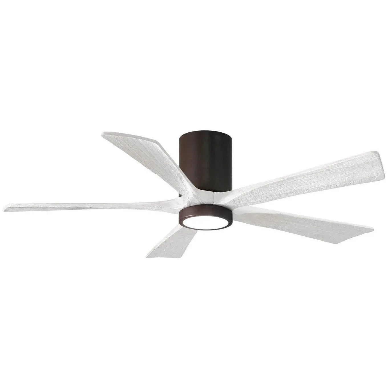 Matthews Fan Company - Irene 5 Hugger Ceiling Fan with Light Kit - IR5HLK-TB-MWH-52 | Montreal Lighting & Hardware