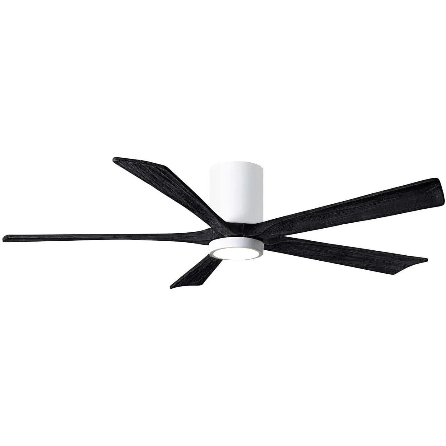 Matthews Fan Company - Irene 5 Hugger Ceiling Fan with Light Kit - IR5HLK-WH-BK-60 | Montreal Lighting & Hardware