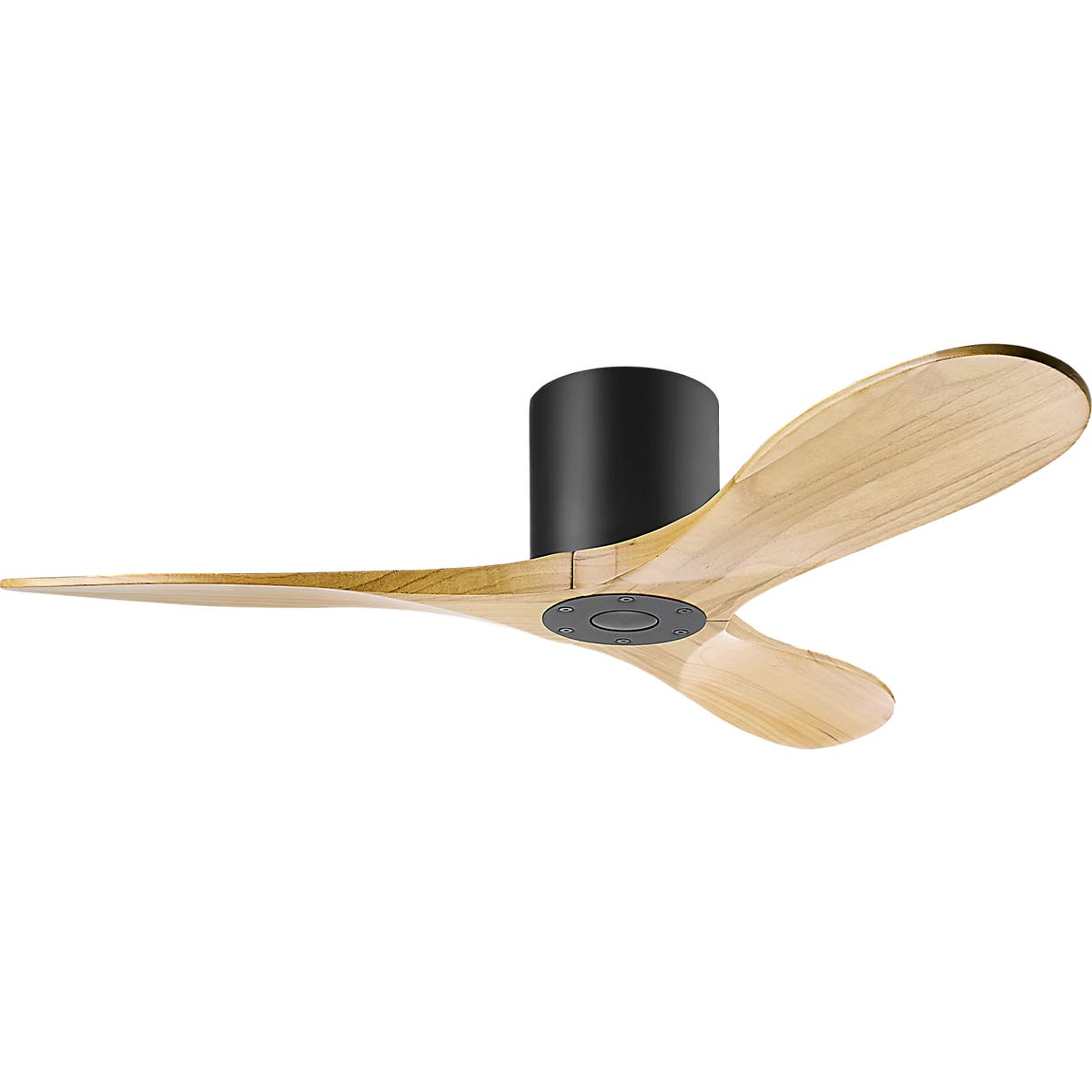 Confort visuel Ventilateur Collection 3MAVHSM44MBKNH Maverick Smart 44" Hugger Ceiling Ventilateur en noir mat avec naturel Miel Lames