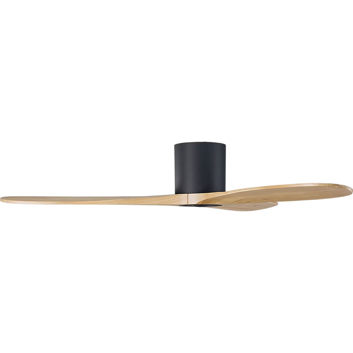 Confort visuel Ventilateur Collection 3MAVHSM52MBKNH Maverick Smart 52" Hugger Ceiling Ventilateur en noir mat avec naturel Miel Lames