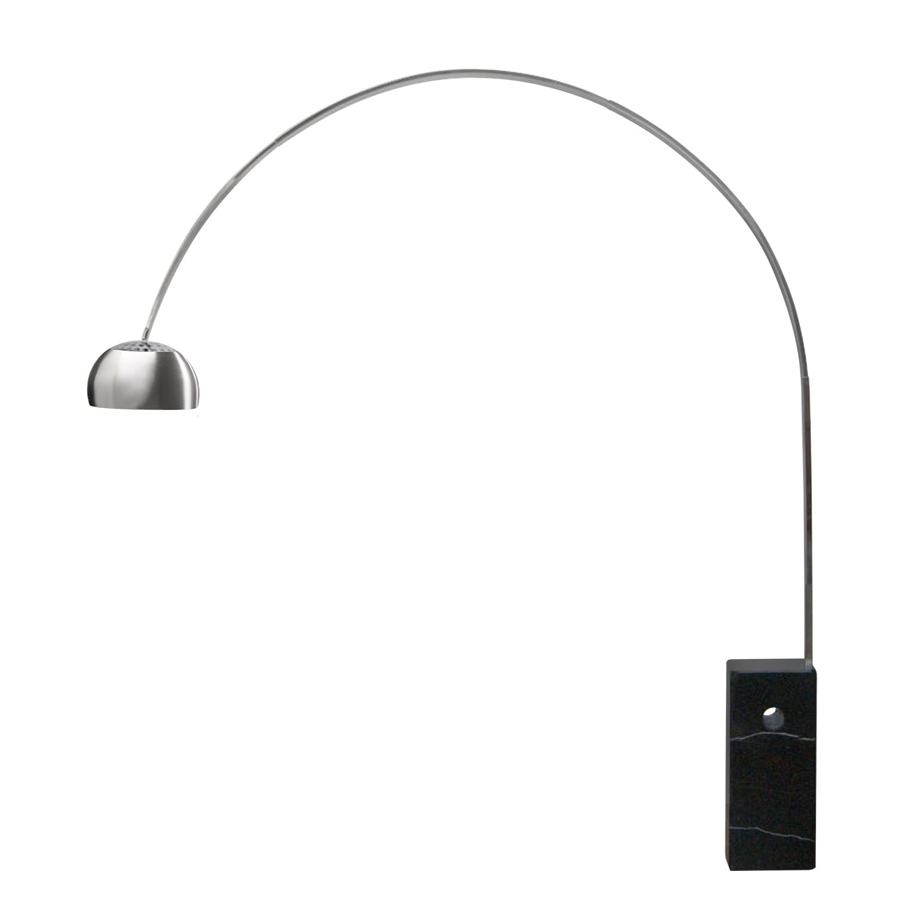 Lampadaire LED arqué emblématique Nova of California 2111805BL en nickel brossé/noir