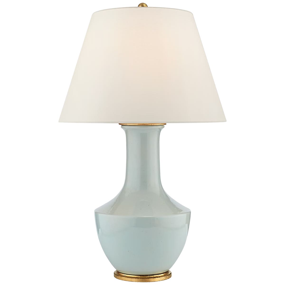 Visual Comfort Signature Collection CHA 8661ICB-L-CL Lambay Cordless Table Lamp in Ice Blue Porcelain