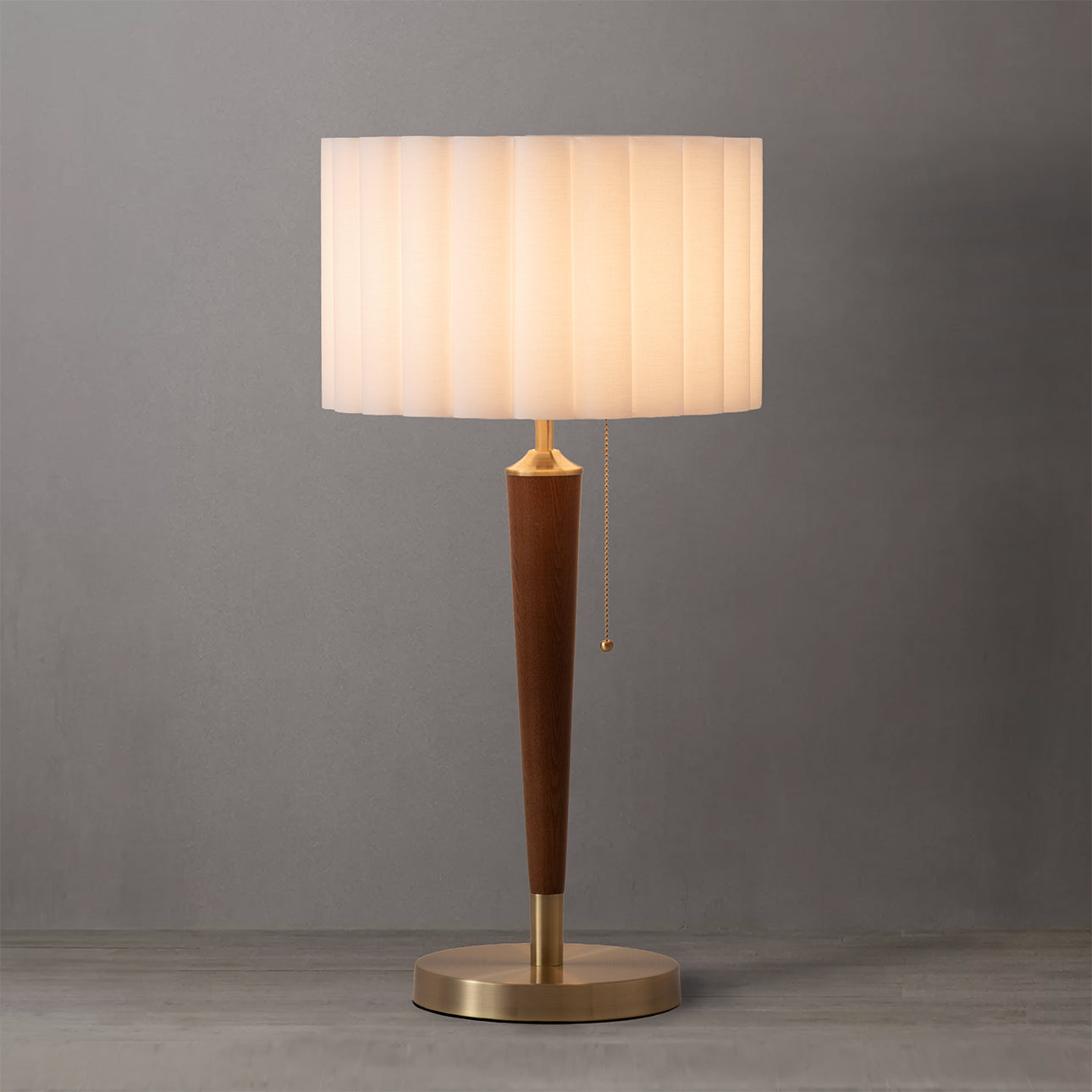 Nova of California 1011802WB Scalloped Table Lamp in Walnut