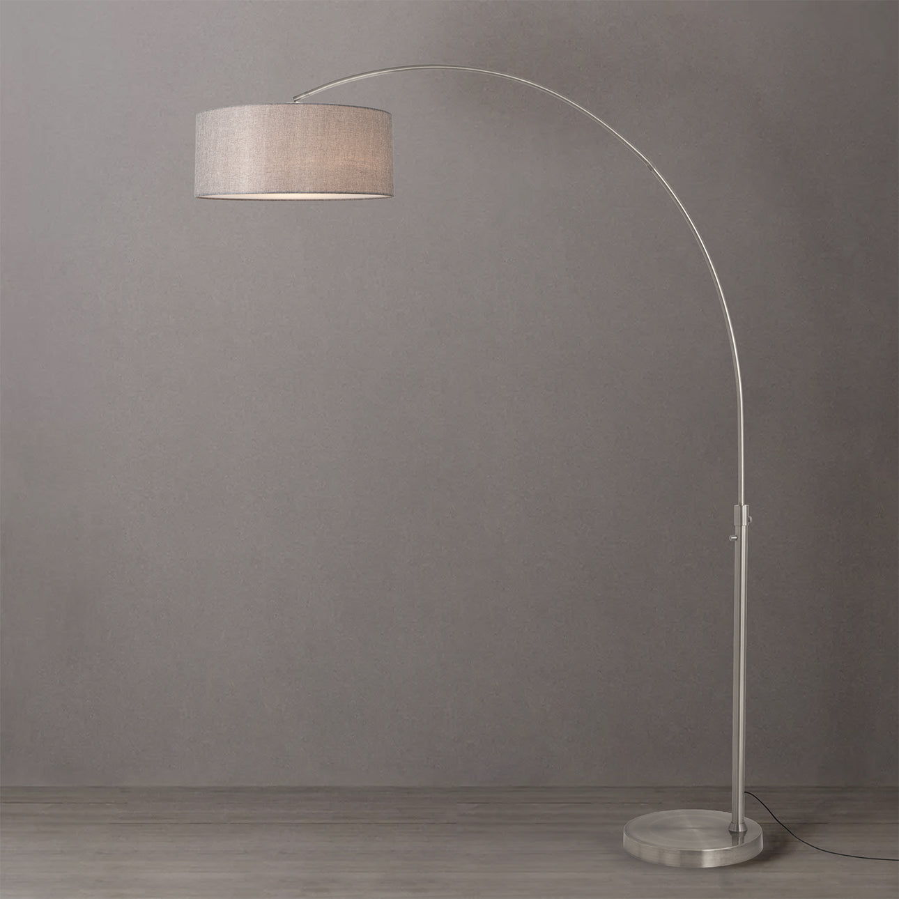 Nova of California 2110825CG Float 1-Light Arc Lamp in Satin Nickel