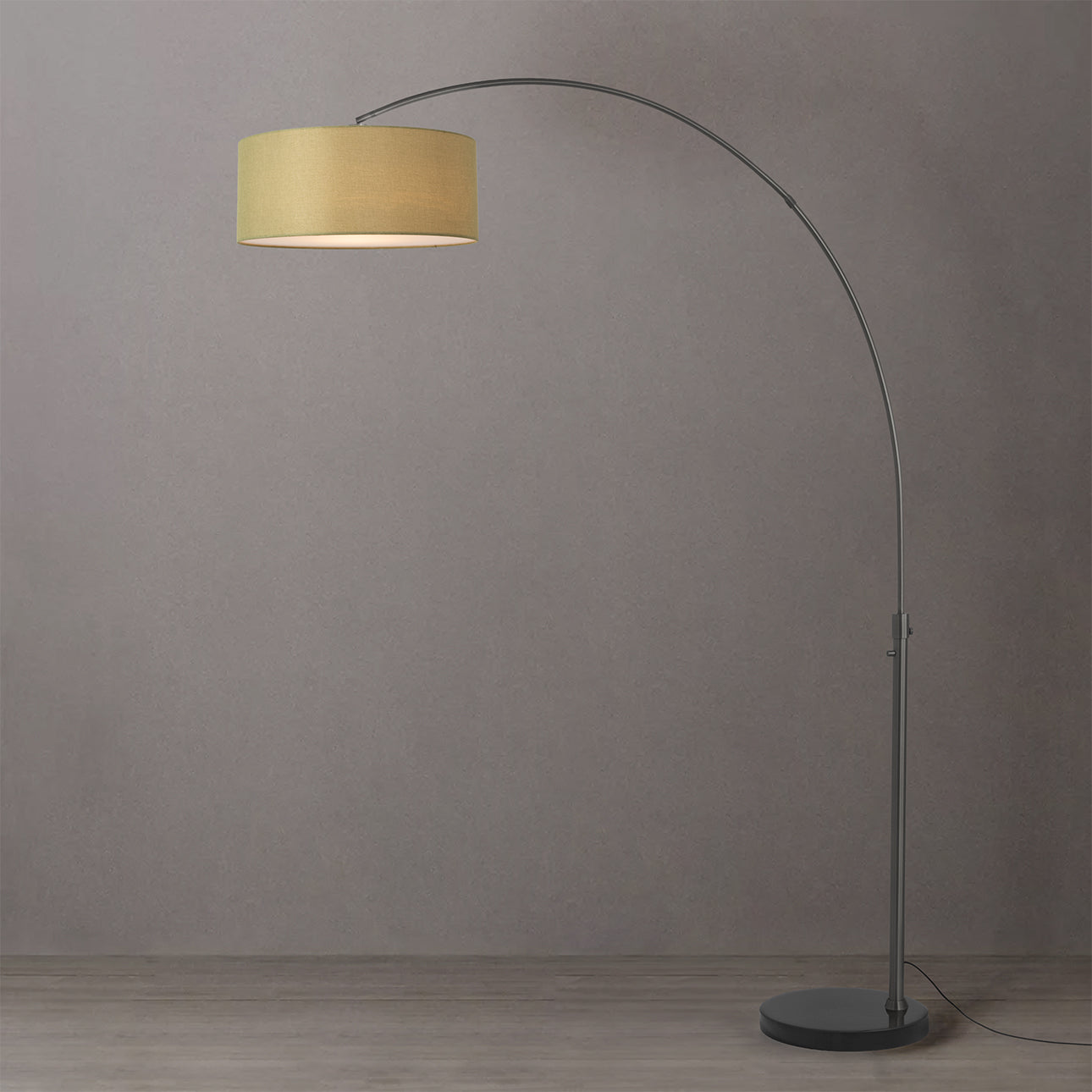 Lampe à arc flottante Nova of California 2110820AV à une lumière, finition nickel noir / noir