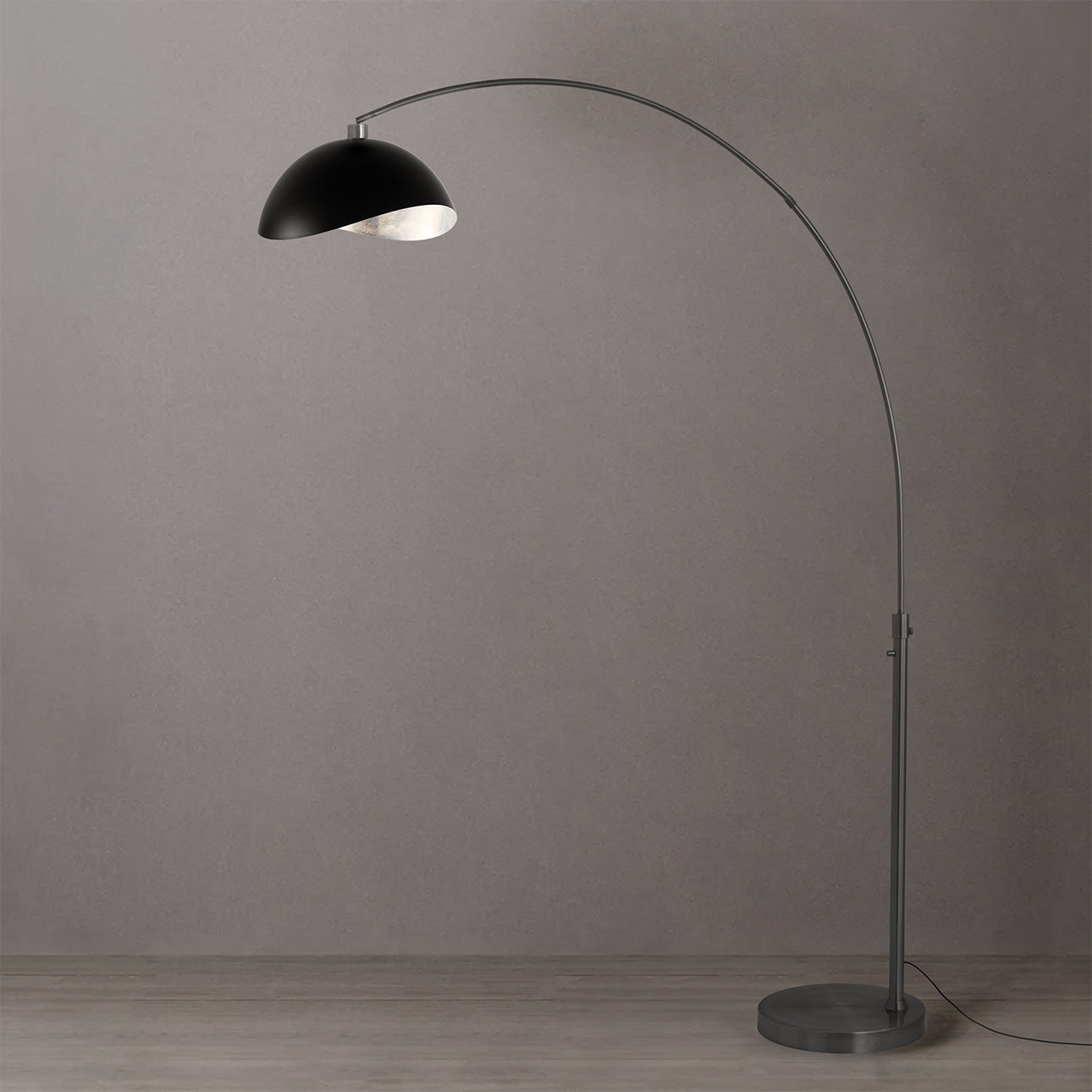 Nova of California 2114826MS Luna Bella 1-Light Arc Lamp in Black Nickel