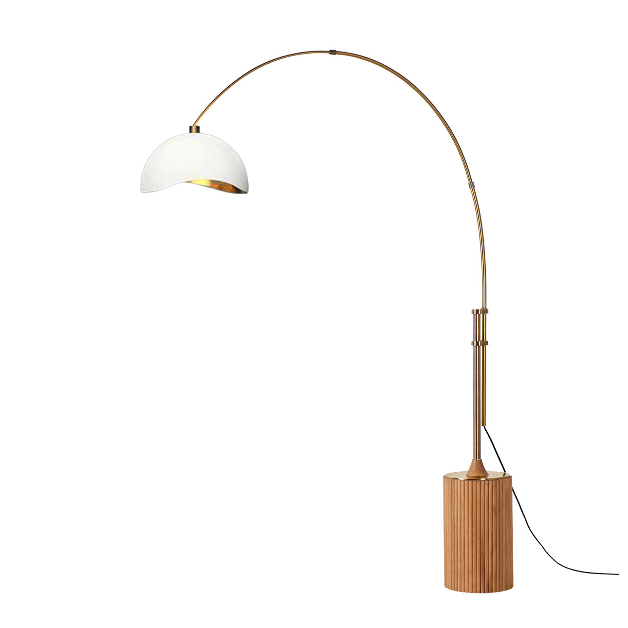 Nova of California 2114839WG Luna Bella 1-Light Arc Lamp in Weathered Brass / Natural Ash