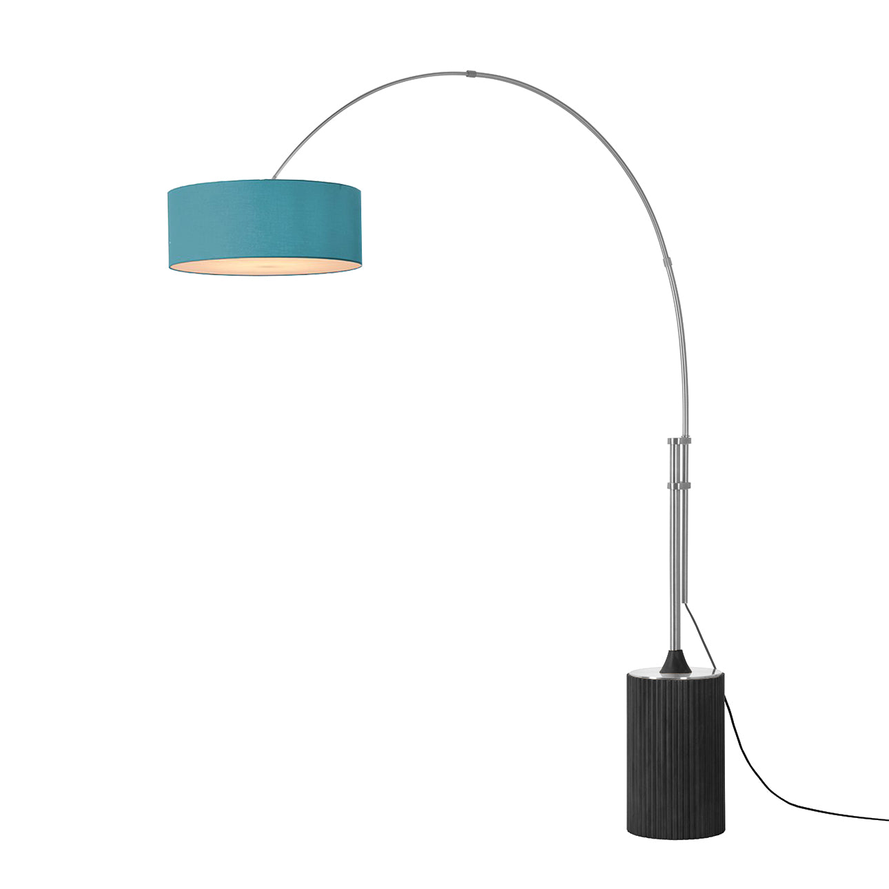 Lampe à arc Nova of California 2110834BL Tambo Stretch à une lumière, finition nickel satiné/chêne noir