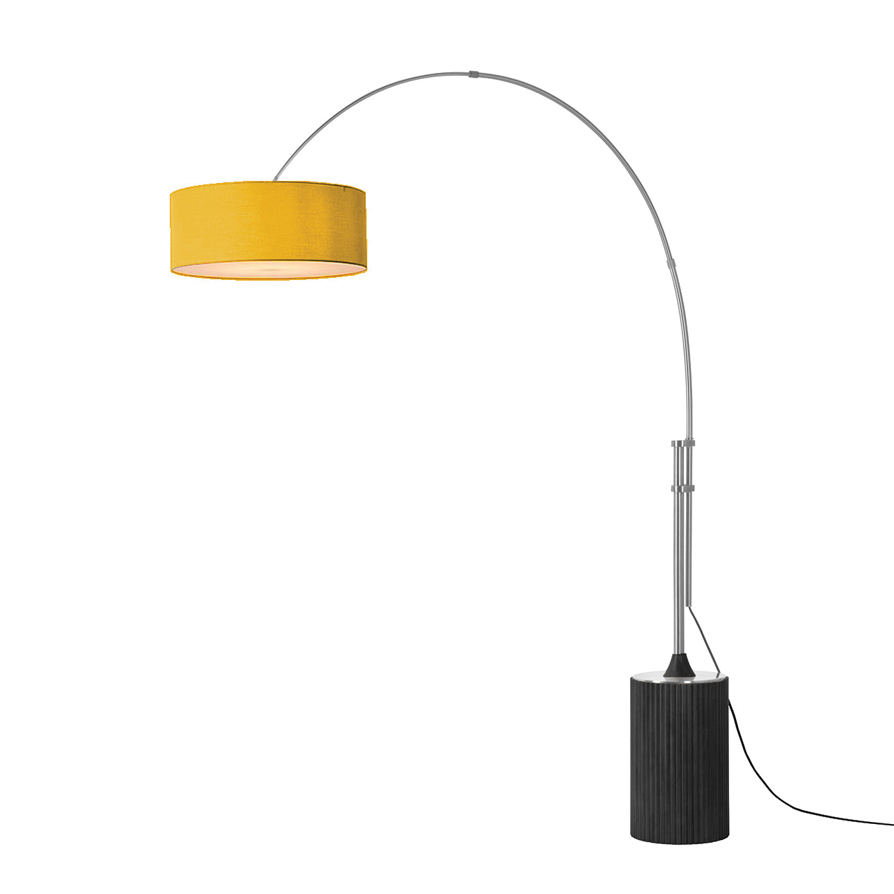 Lampe à arc Nova of California 2110834MU Tambo Stretch à une lumière, finition nickel satiné/chêne noir