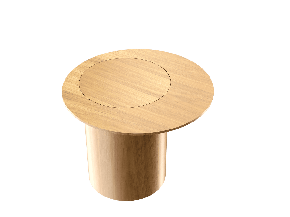 Accord Lighting F1044.09 Cylindrical Accord Side Table in Louro Freijo
