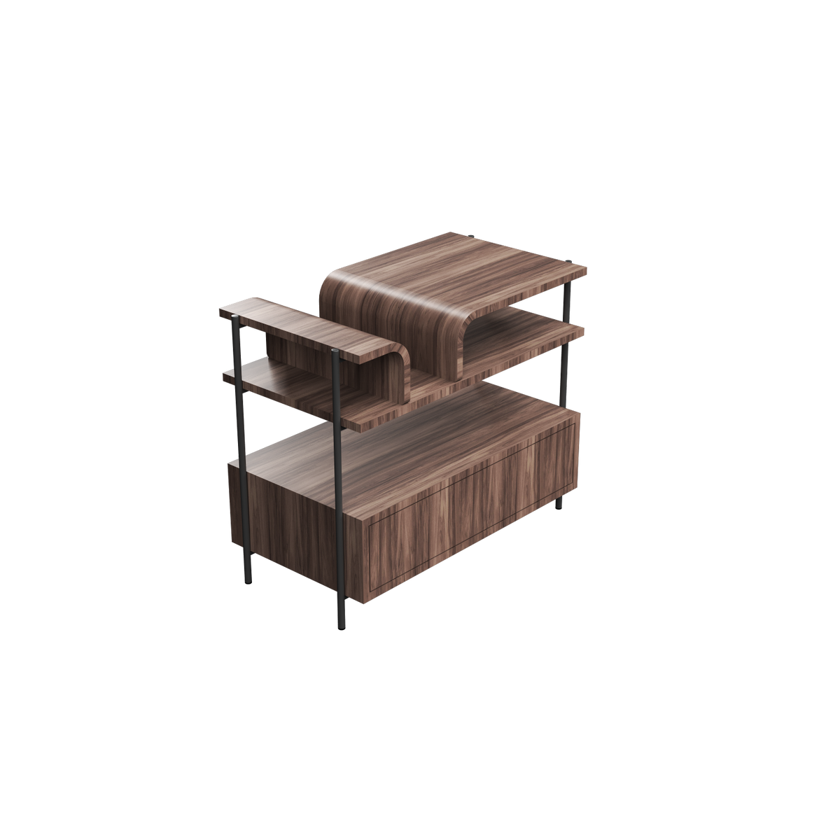 Accord Lighting F1029.18 Cascade Accord Bedside Table in American Walnut