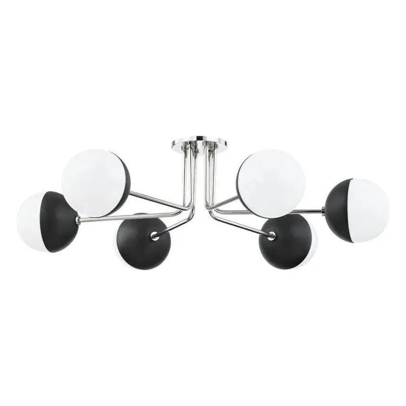 Mitzi - Renee Semi Flush Mount - H344606-PN/BK | Montreal Lighting & Hardware