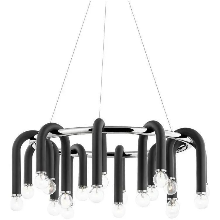 Mitzi - Whit Chandelier - H382820-PN/BK | Montreal Lighting & Hardware