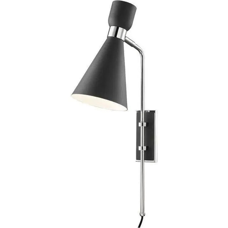 Mitzi - Willa Wall Sconce With Plug - HL295101-PN/BK | Montreal Lighting & Hardware