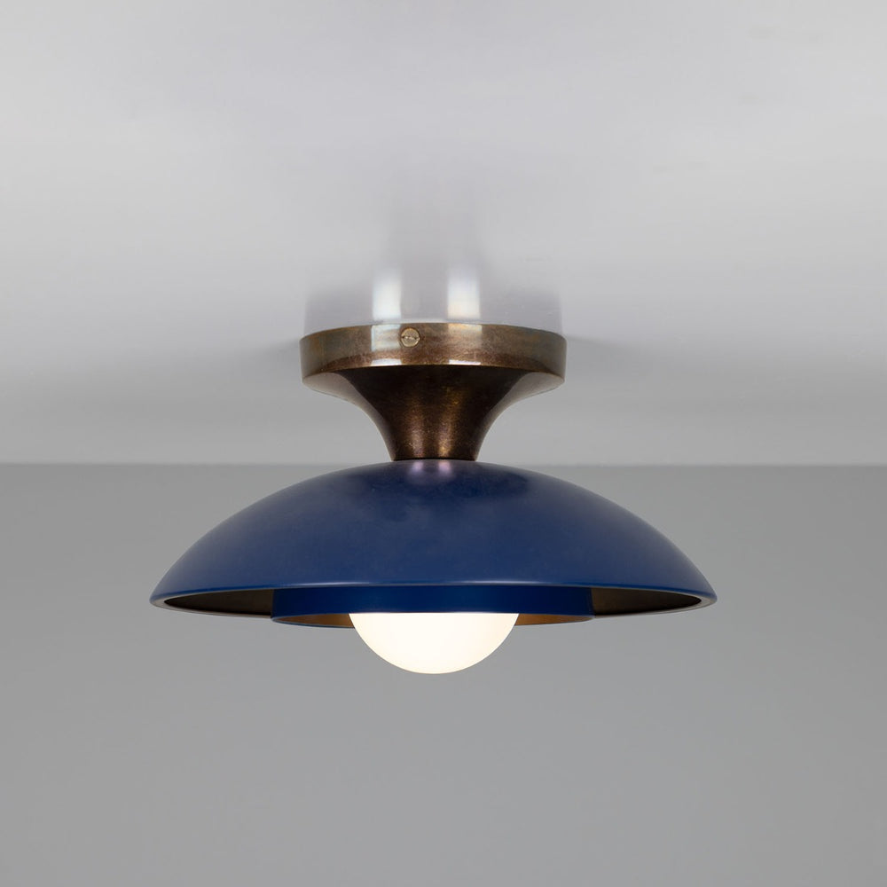 Mullan Lighting MLCF122 Marrakesh Ceiling Light in Ant. Brass & Sapphire Blue