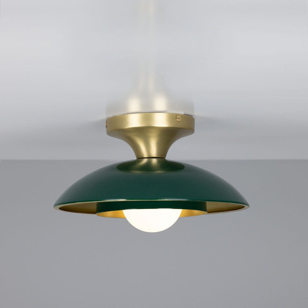 Mullan Lighting MLCF122 Marrakesh Ceiling Light in Satin Brass & Racing Green