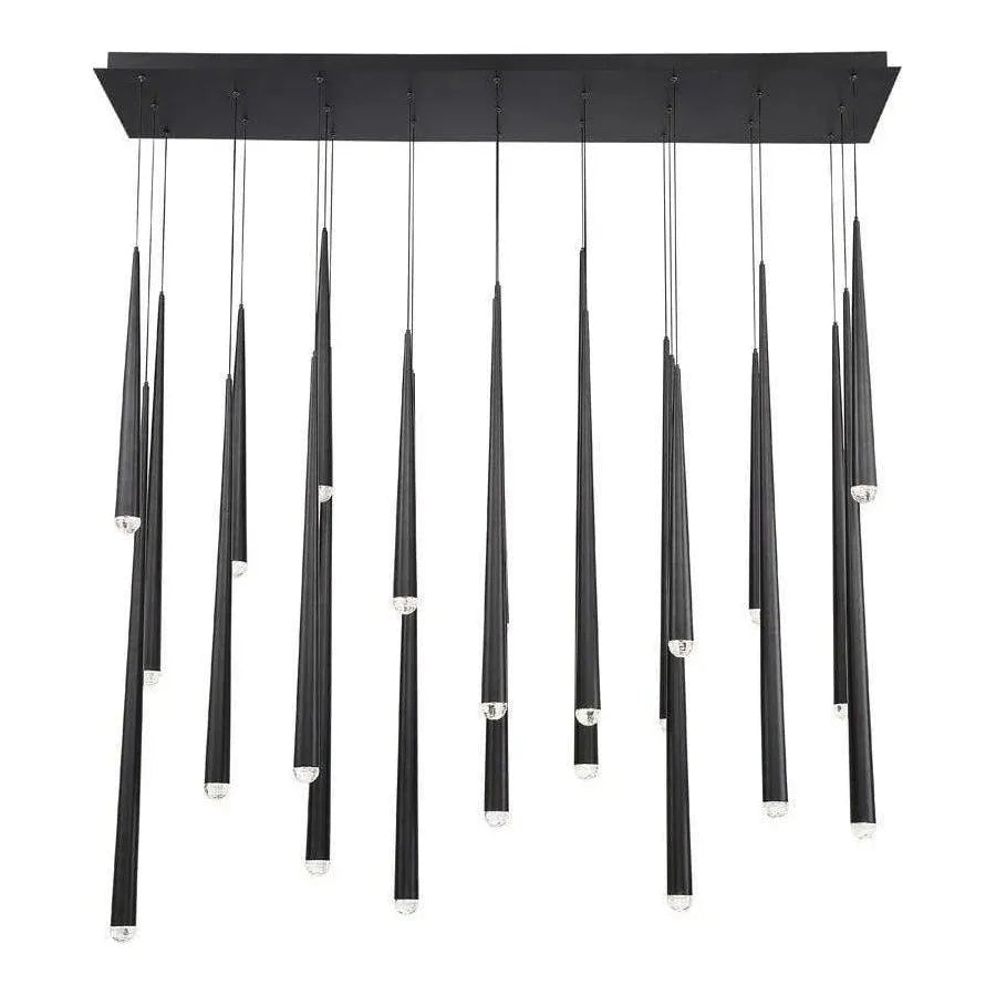 Modern Forms - Cascade LED Crystal Linear Pendant, 23-Light - PD-41723L-BK | Montreal Lighting & Hardware