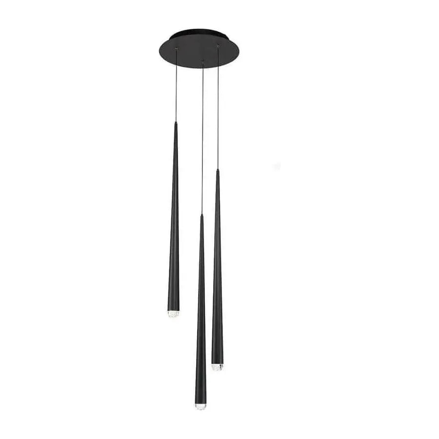 Modern Forms - Cascade LED Crystal Multi-Light Pendant, 3-Light - PD-41703R-BK | Montreal Lighting & Hardware