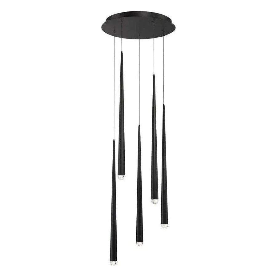 Modern Forms - Cascade LED Crystal Multi-Light Pendant, 5-Light - PD-41705R-BK | Montreal Lighting & Hardware