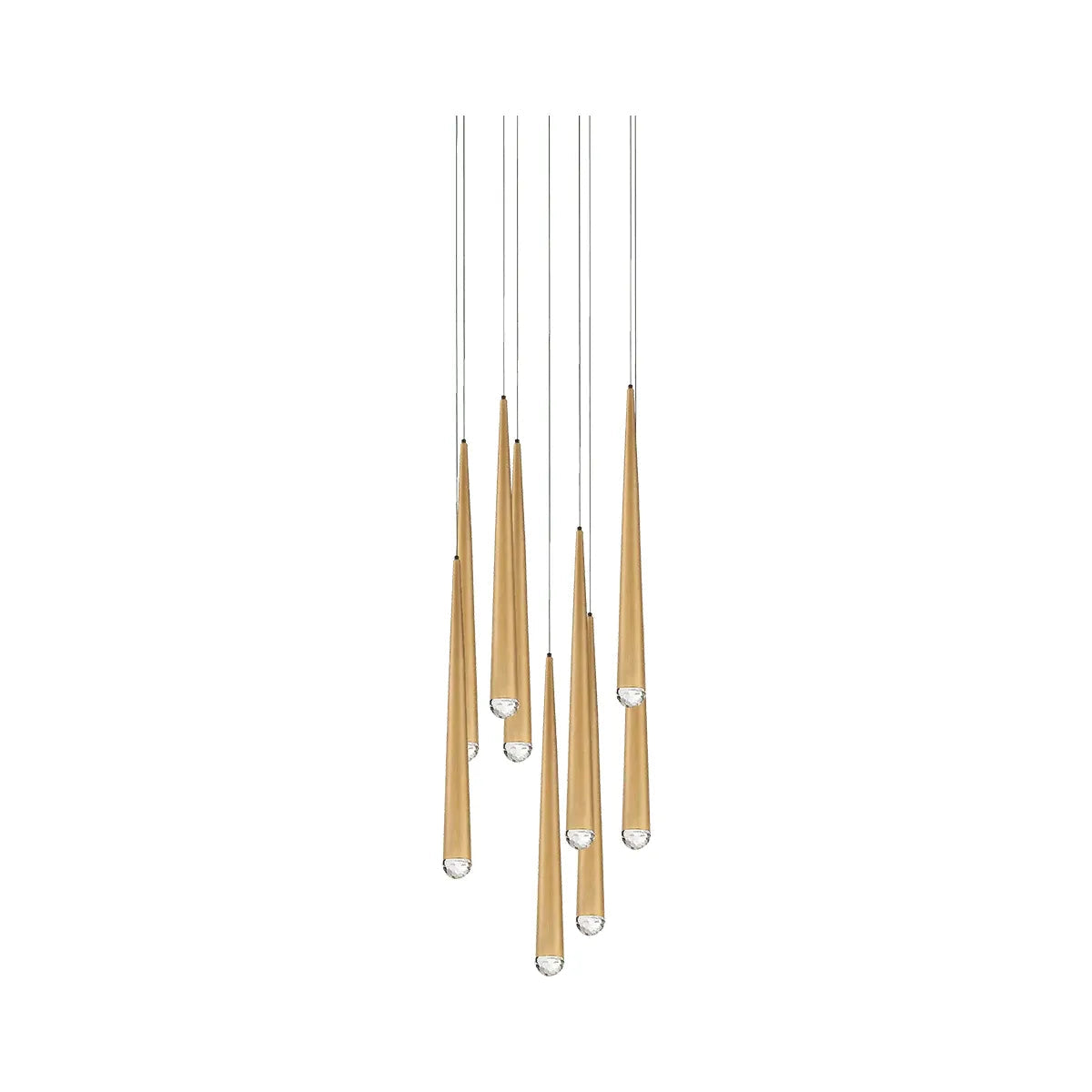 Modern Forms - Cascade LED Crystal Multi-Light Pendant, 9-Light - PD-41709R-AB | Montreal Lighting & Hardware