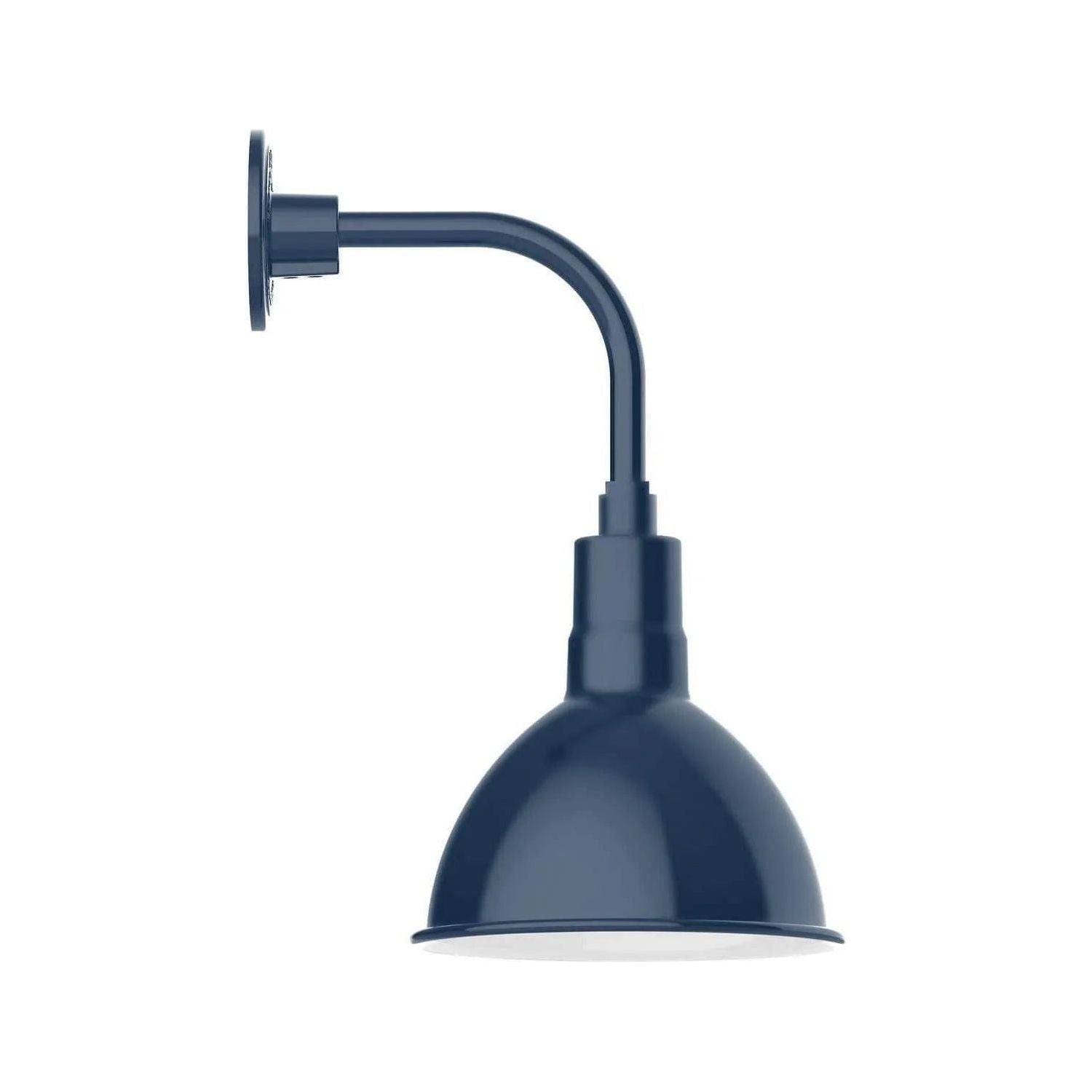 Montclair Light Works - Deep Bowl 10" Curved Arm Wall Light - GNT115-50 | Montreal Lighting & Hardware