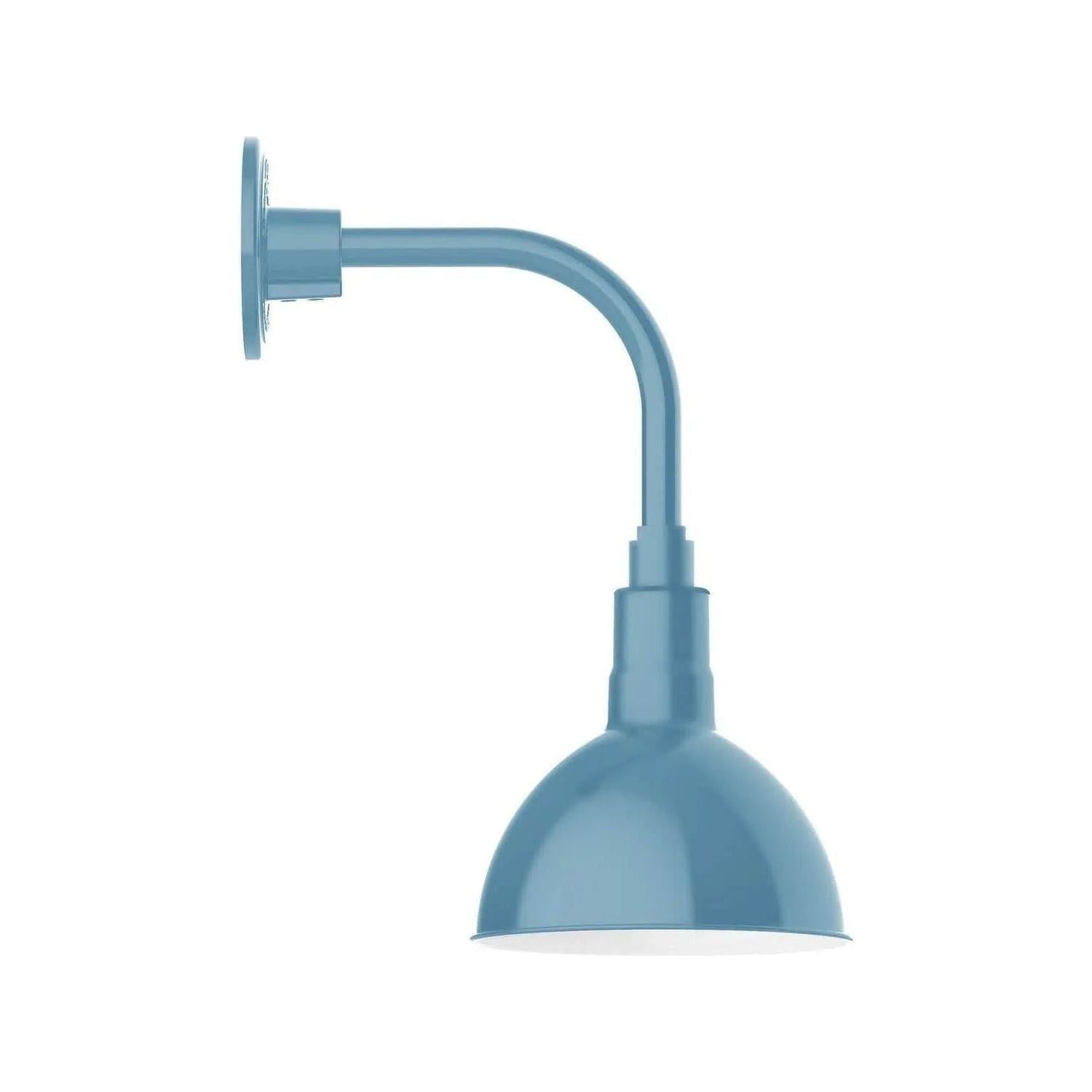 Montclair Light Works - Deep Bowl 8" Curved Arm Wall Light - GNT114-54 | Montreal Lighting & Hardware