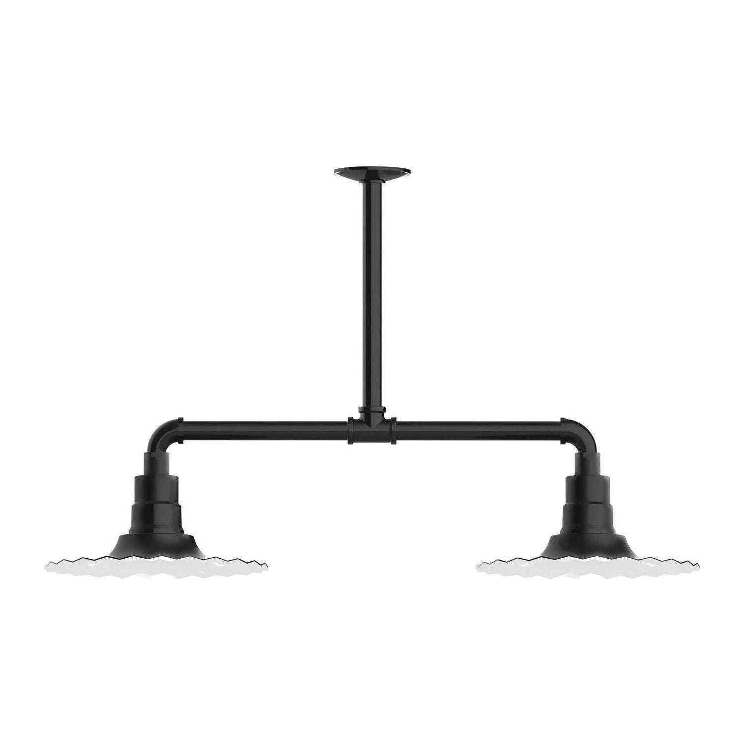 Montclair Light Works - Radial 12" 2-Light Stem Hung Pendant Light - MSD158-41 | Montreal Lighting & Hardware