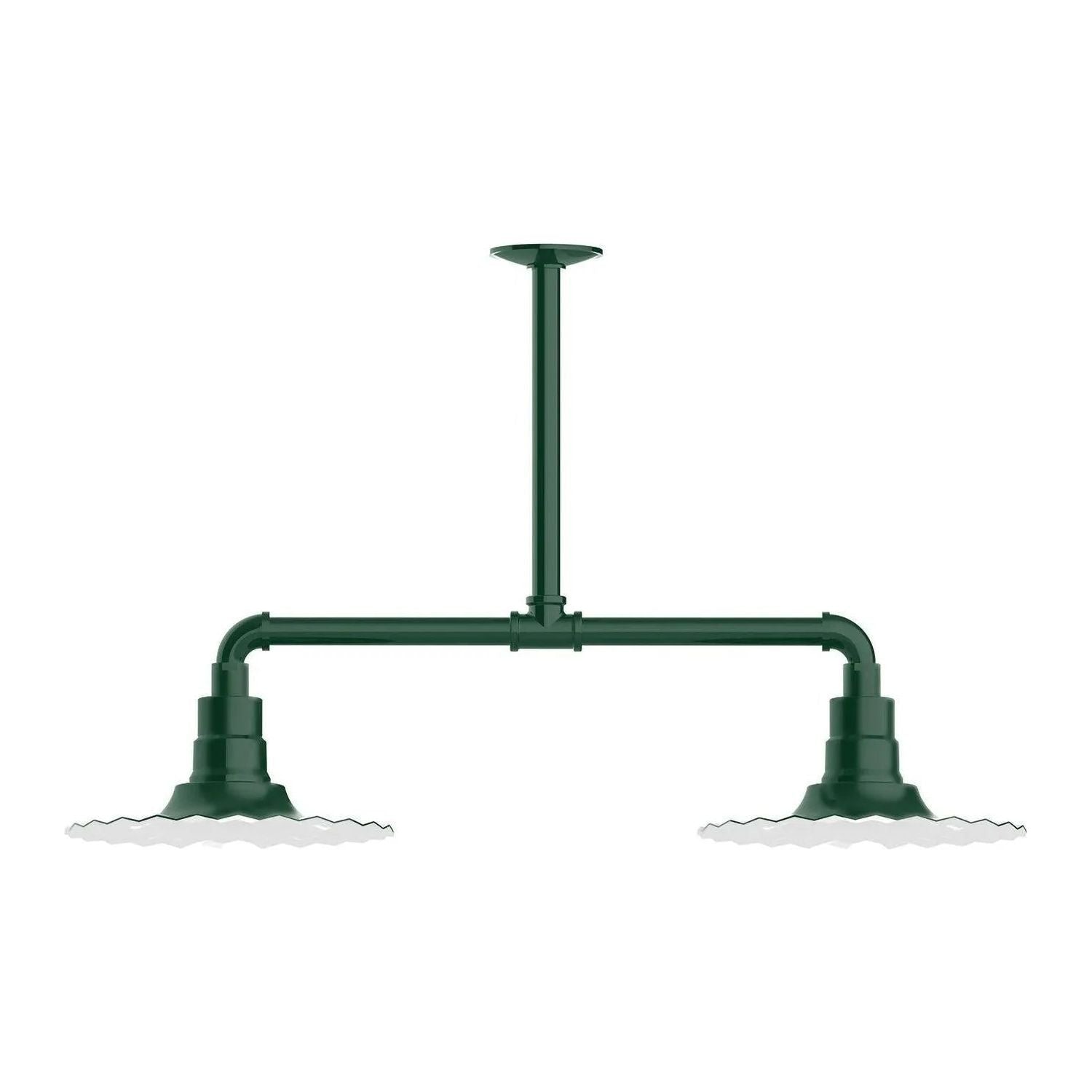 Montclair Light Works - Radial 12" 2-Light Stem Hung Pendant Light - MSD158-42 | Montreal Lighting & Hardware