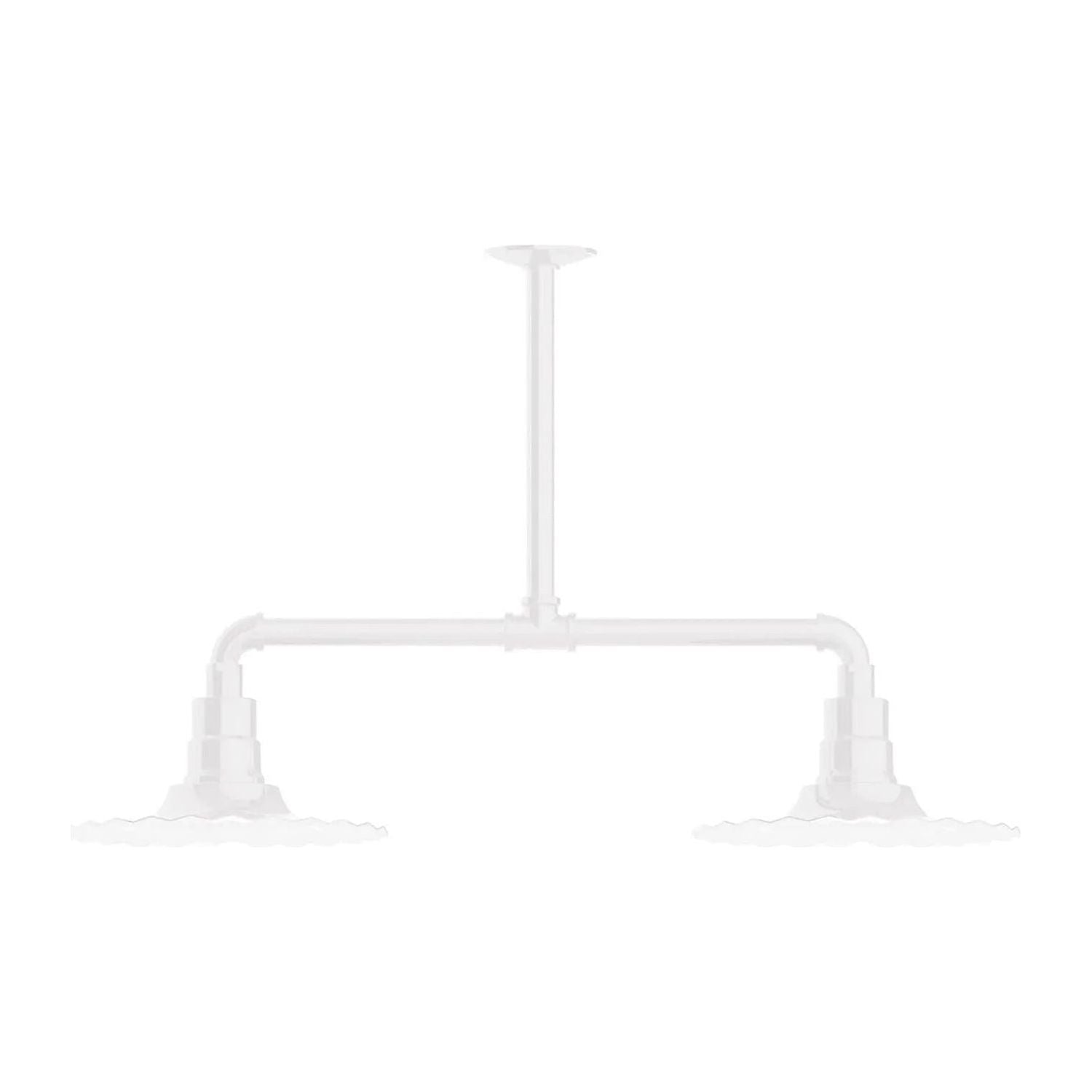 Montclair Light Works - Radial 12" 2-Light Stem Hung Pendant Light - MSD158-44 | Montreal Lighting & Hardware