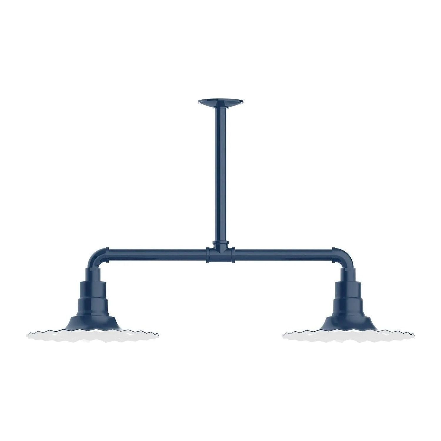 Montclair Light Works - Radial 12" 2-Light Stem Hung Pendant Light - MSD158-50 | Montreal Lighting & Hardware