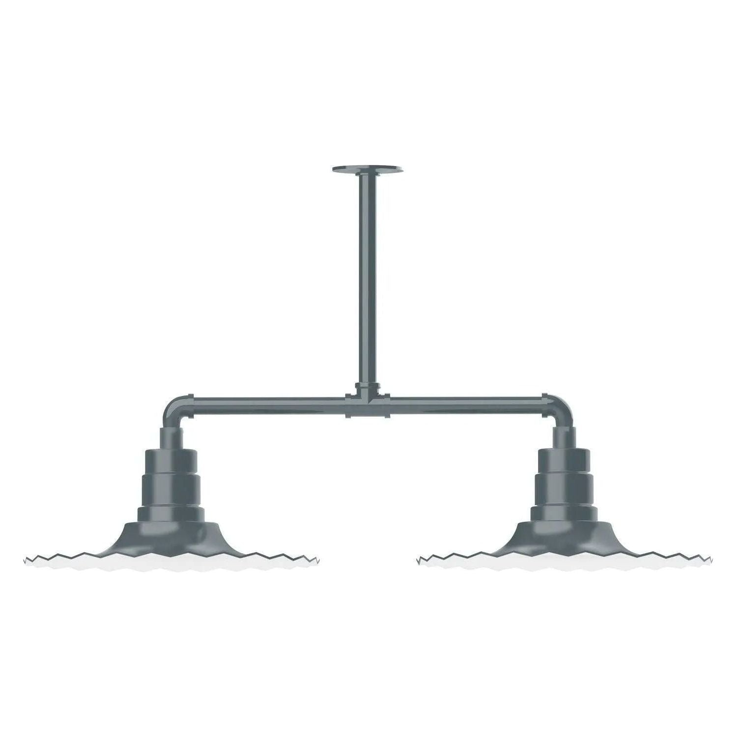 Montclair Light Works - Radial 16" 2-Light Stem Hung Pendant Light - MSD159-40 | Montreal Lighting & Hardware