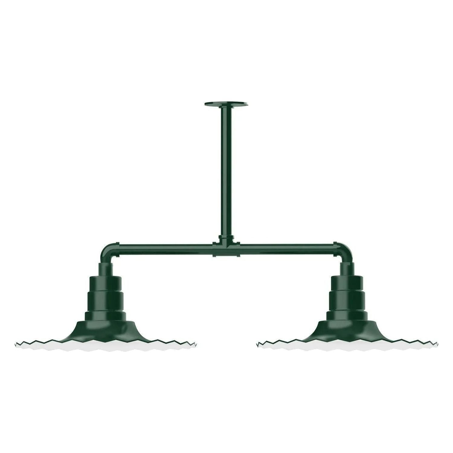 Montclair Light Works - Radial 16" 2-Light Stem Hung Pendant Light - MSD159-42 | Montreal Lighting & Hardware