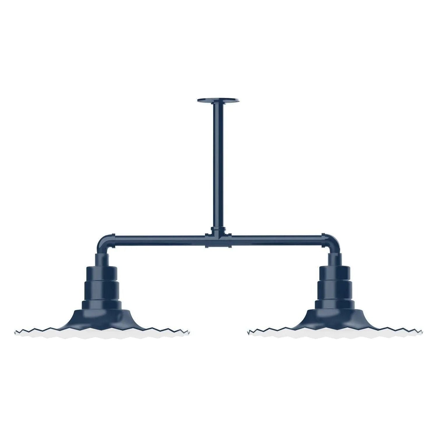 Montclair Light Works - Radial 16" 2-Light Stem Hung Pendant Light - MSD159-50 | Montreal Lighting & Hardware