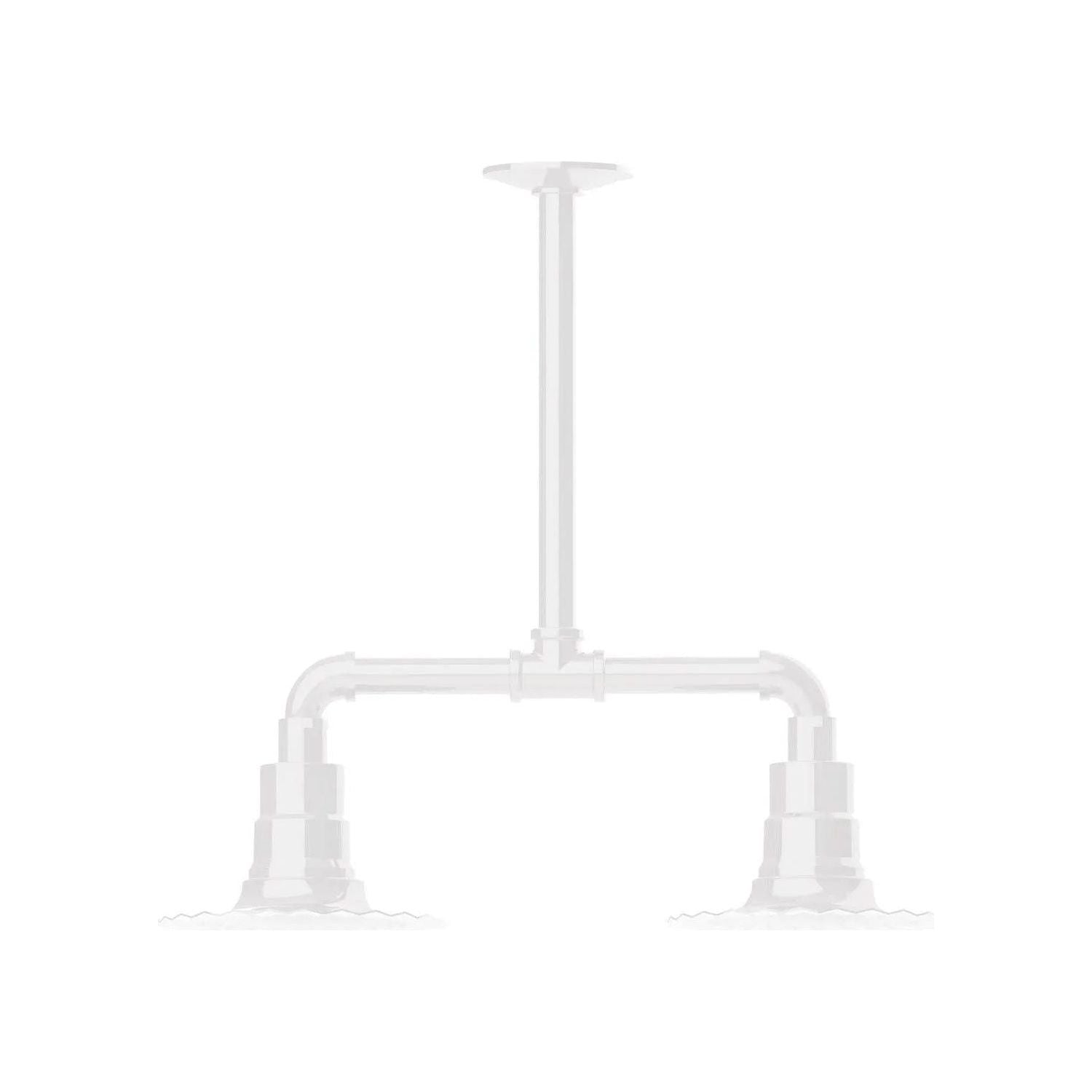 Montclair Light Works - Radial 8" 2-Light Stem Hung Pendant Light - MSB157-44 | Montreal Lighting & Hardware
